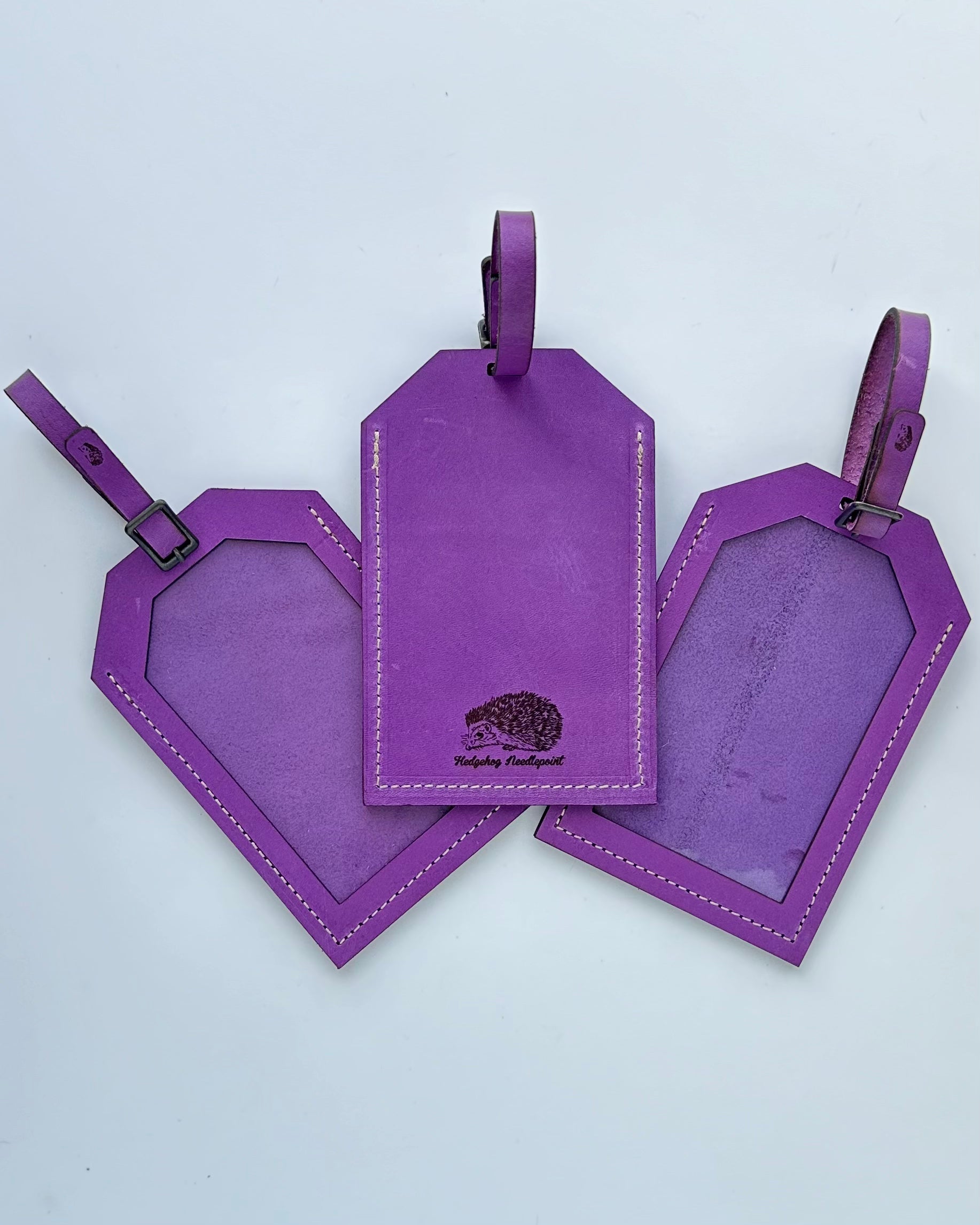 French Lavender Leather Luggage Tag