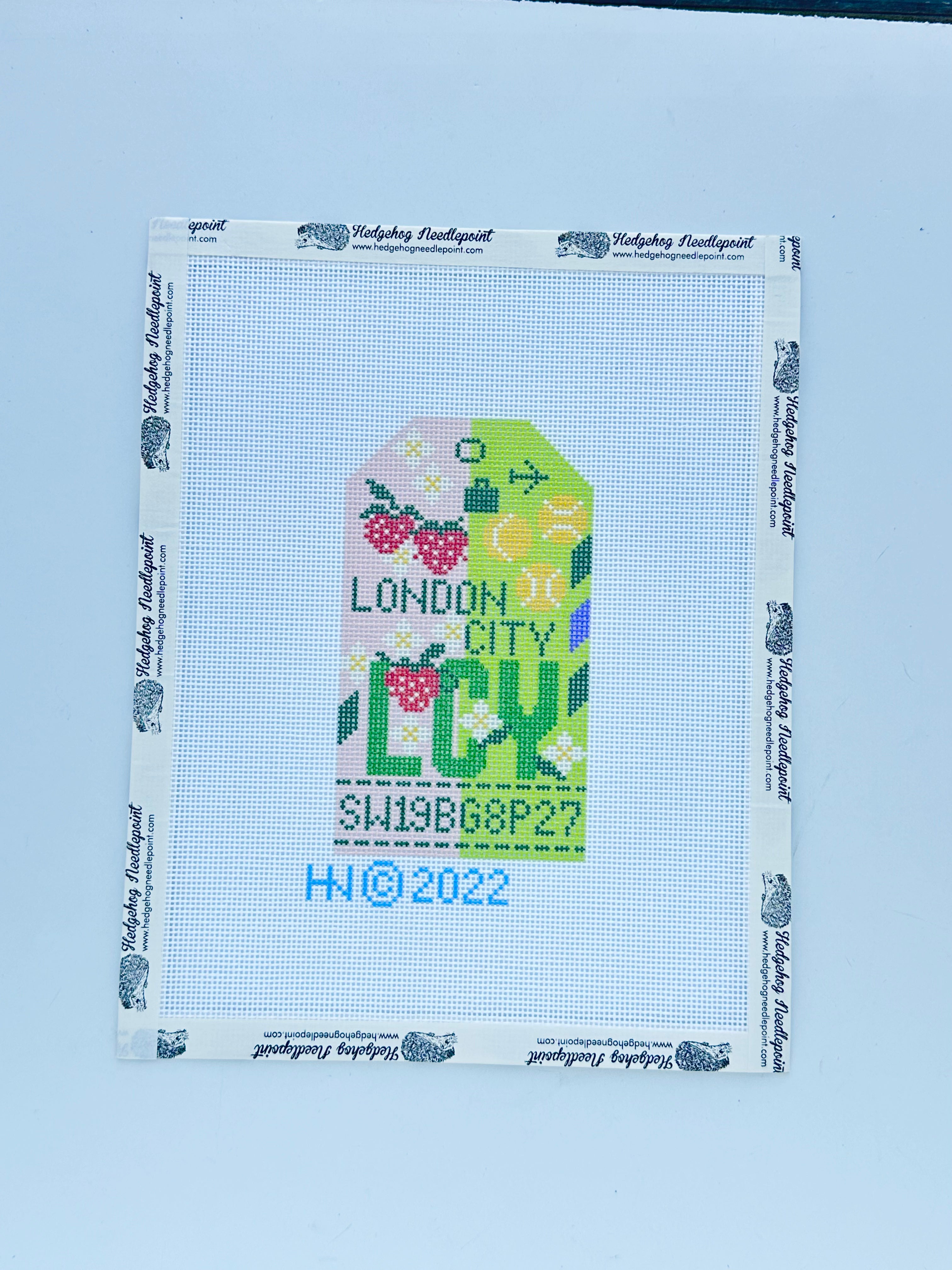 London City Retro Travel Tag Needlepoint Canvas