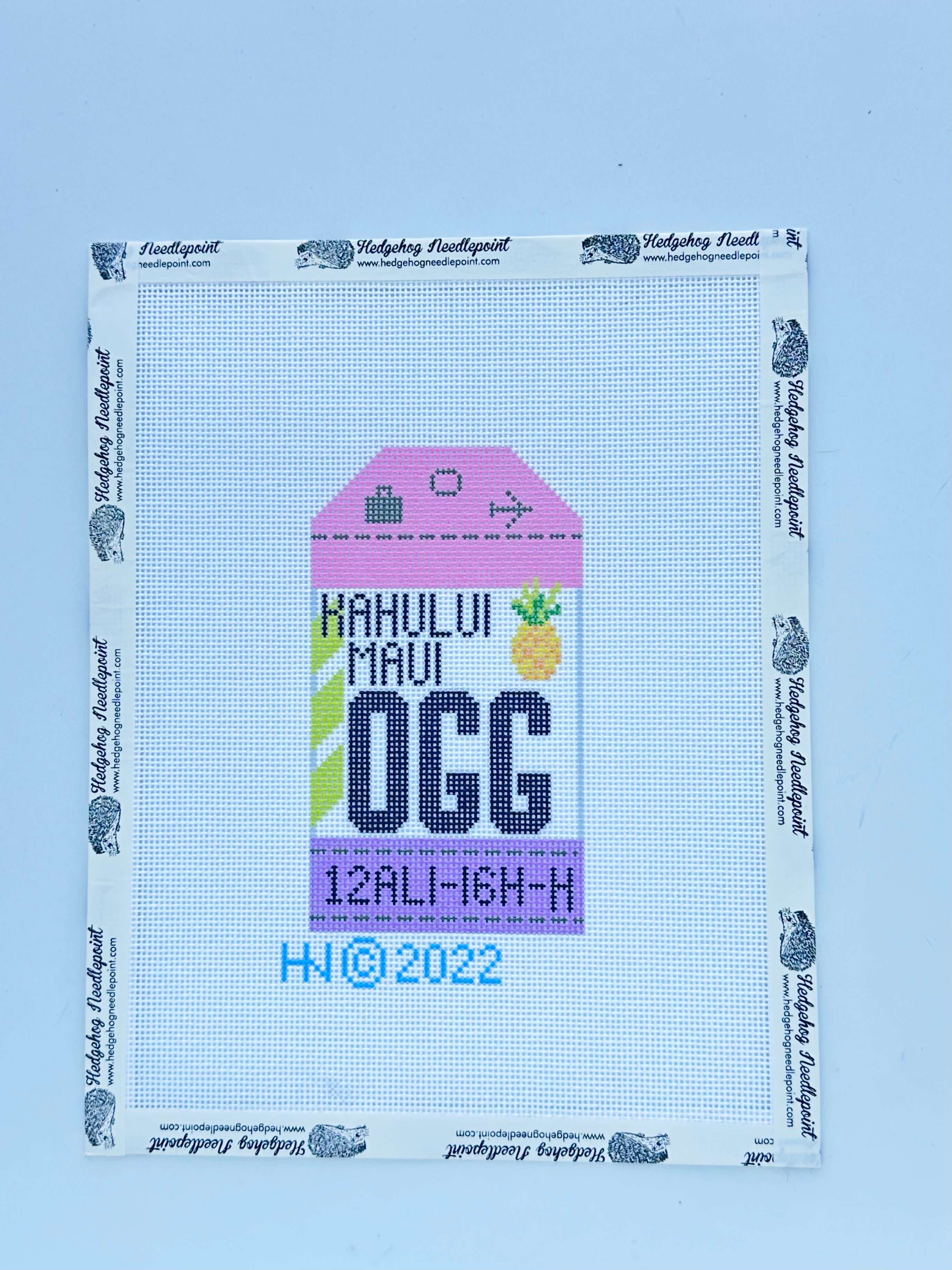 Maui Retro Travel Tag Stitch Printed™️ Needlepoint Canvas