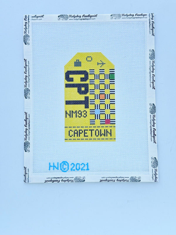 Capetown Retro Travel Tag Stitch Printed™️ Needlepoint Canvas