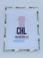 CHL Retro Travel Tag Stitch Printed™️ Needlepoint Canvas