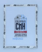 Columbus Retro Travel Tag Stitch Printed™️ Needlepoint Canvas