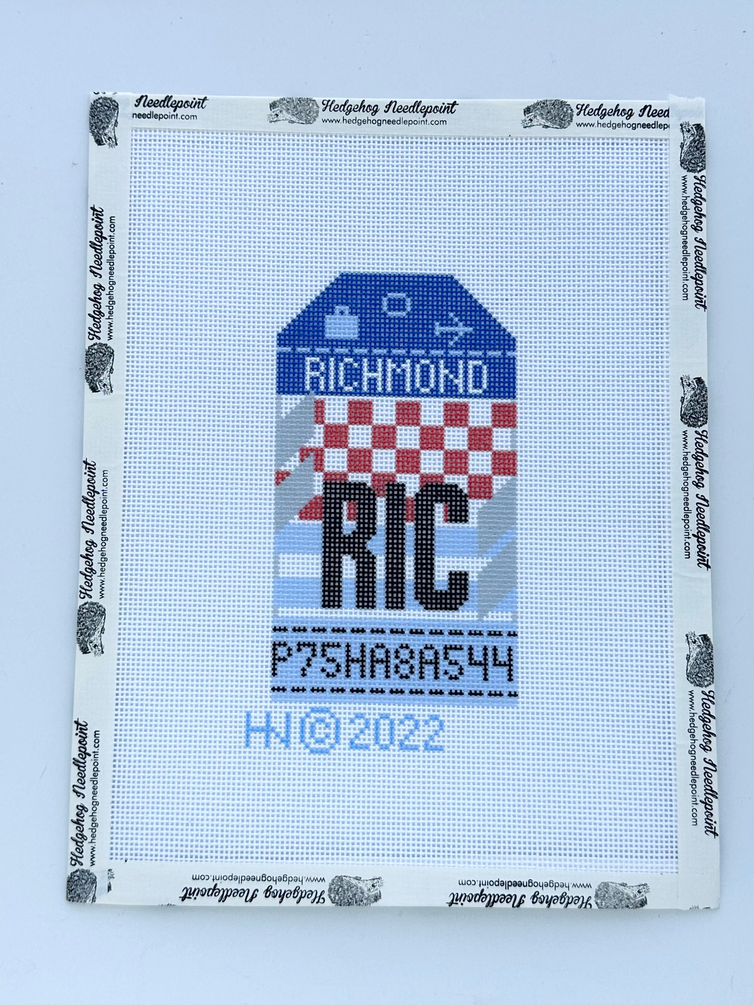 Richmond Retro Travel Tag Needlepoint Canvas