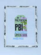 Palm Beach Retro Travel Tag Stitch Printed™️ Needlepoint Canvas