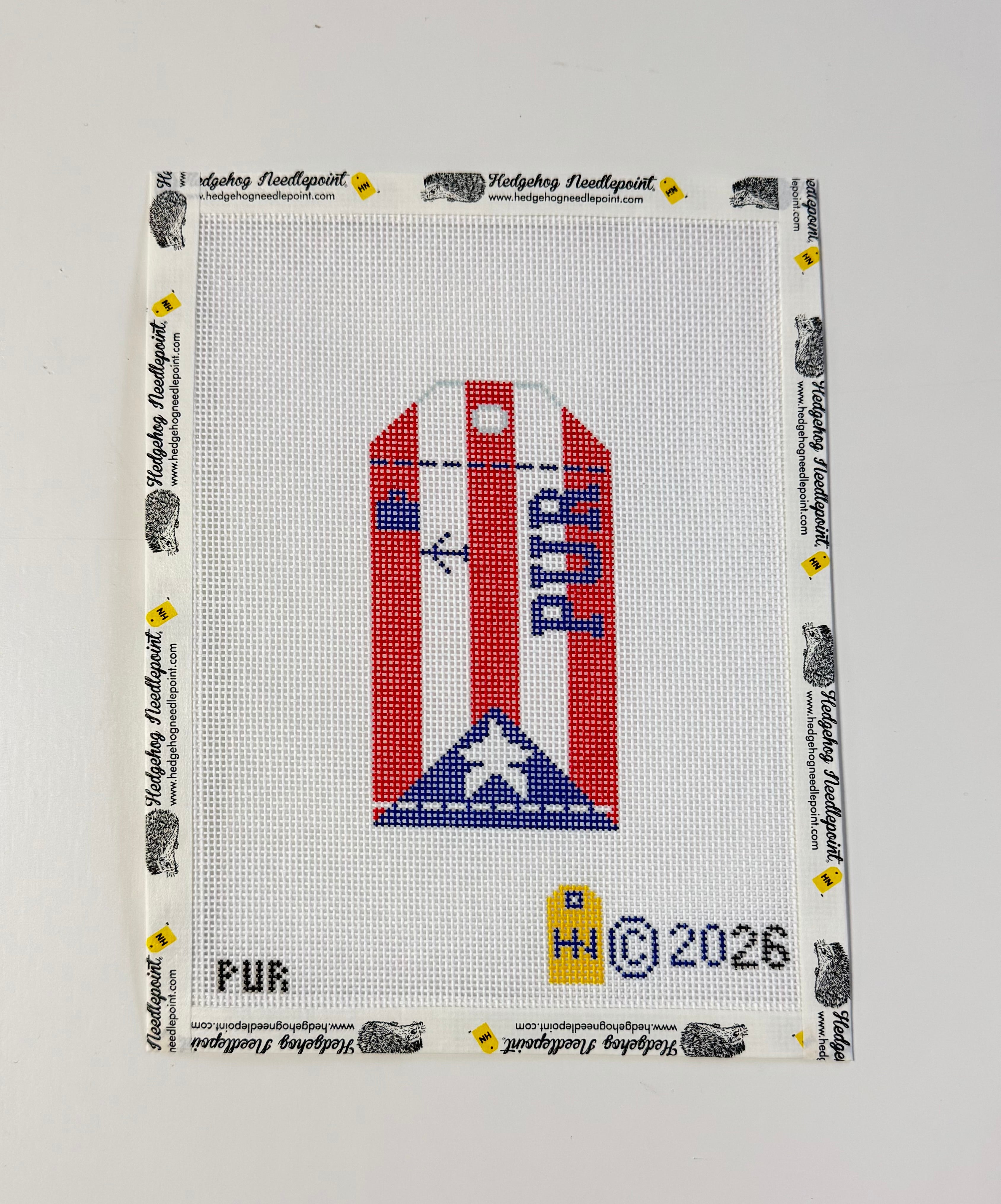 Puerto Rico Wee Flag Travel Tag Needlepoint Canvas