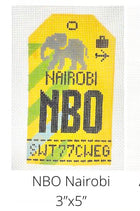 Nairobi Retro Travel Tag Stitch Printed™️ Needlepoint Canvas