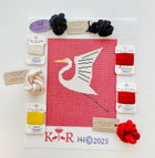 Red Crane Small Tray Kate Rhees Collab Needlepoint Canvas