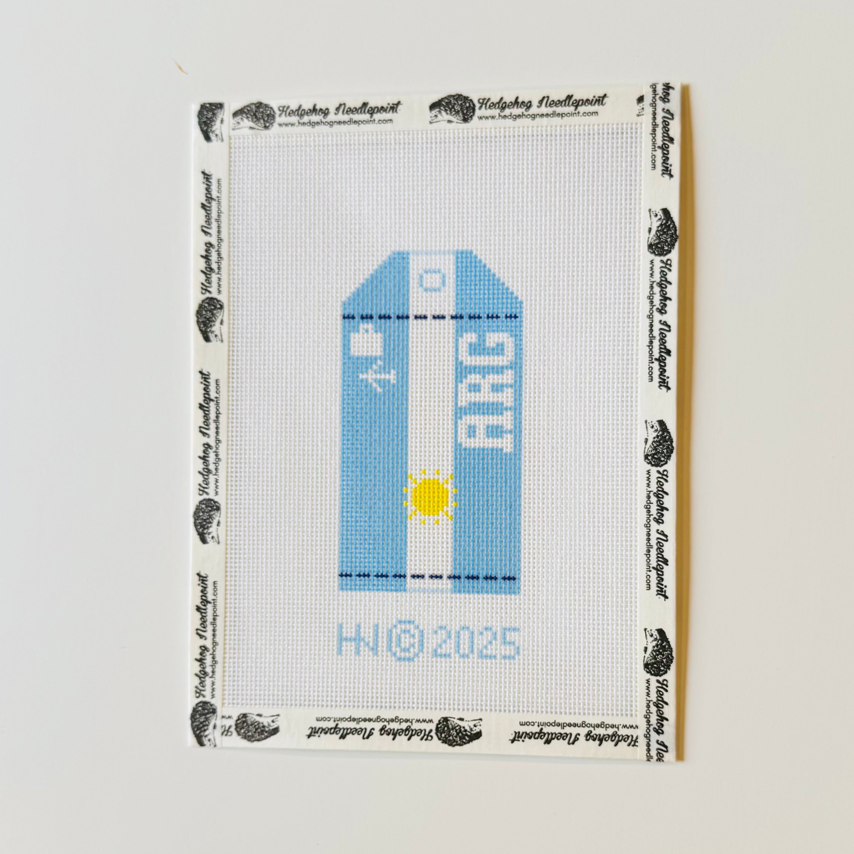 Argentina Wee Flag Travel Tag Needlepoint Canvas