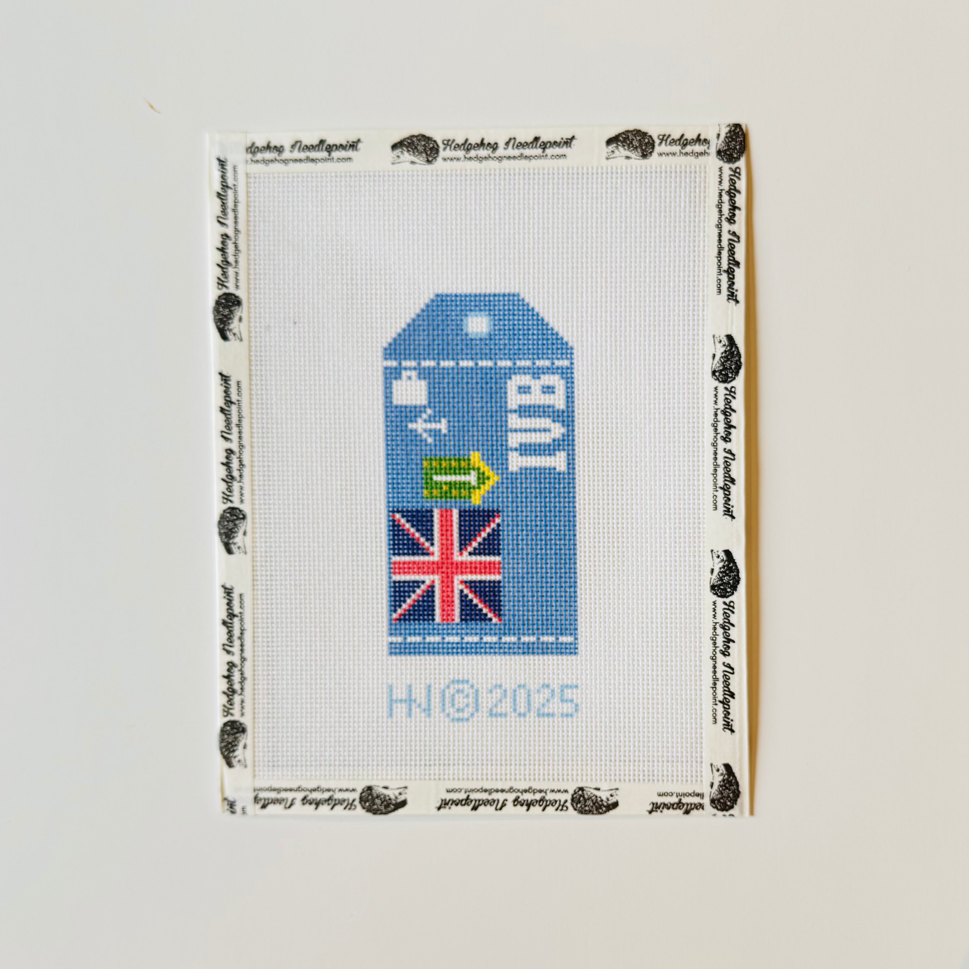 British Virgin Islands Wee Flag Travel Tag Needlepoint Canvas