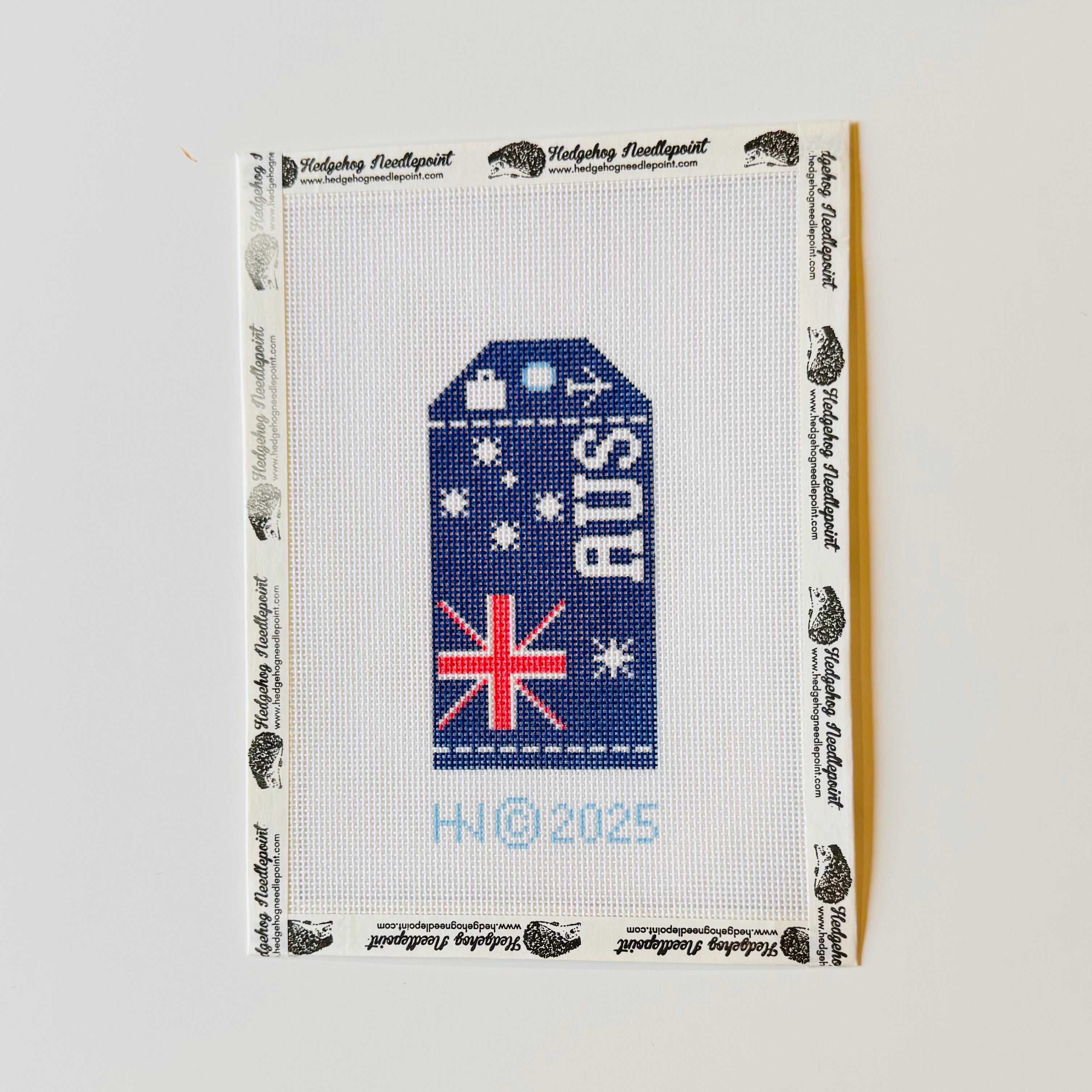 Australia Wee Flag Travel Tag Needlepoint Canvas