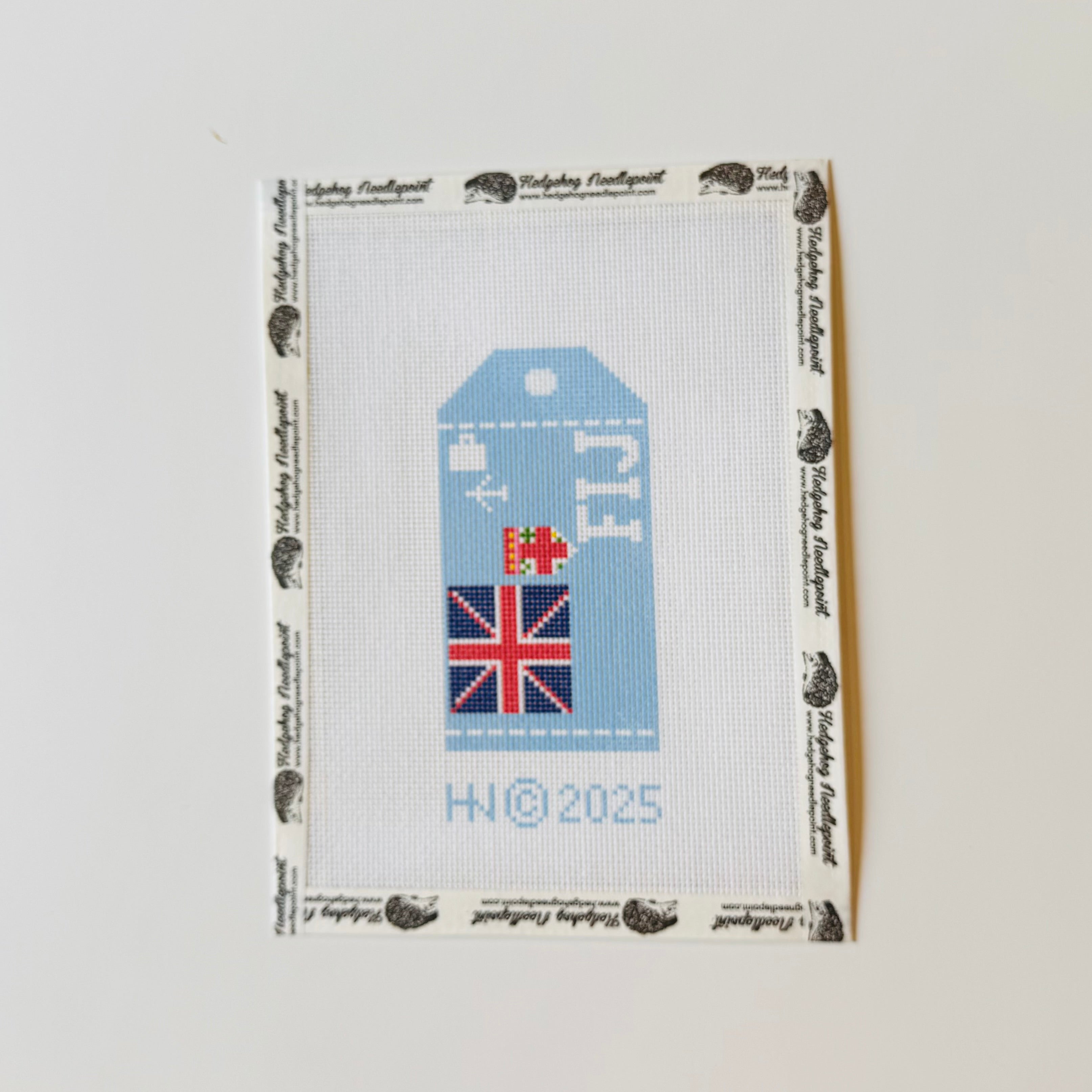 Fiji Wee Flag Travel Tag Needlepoint Canvas