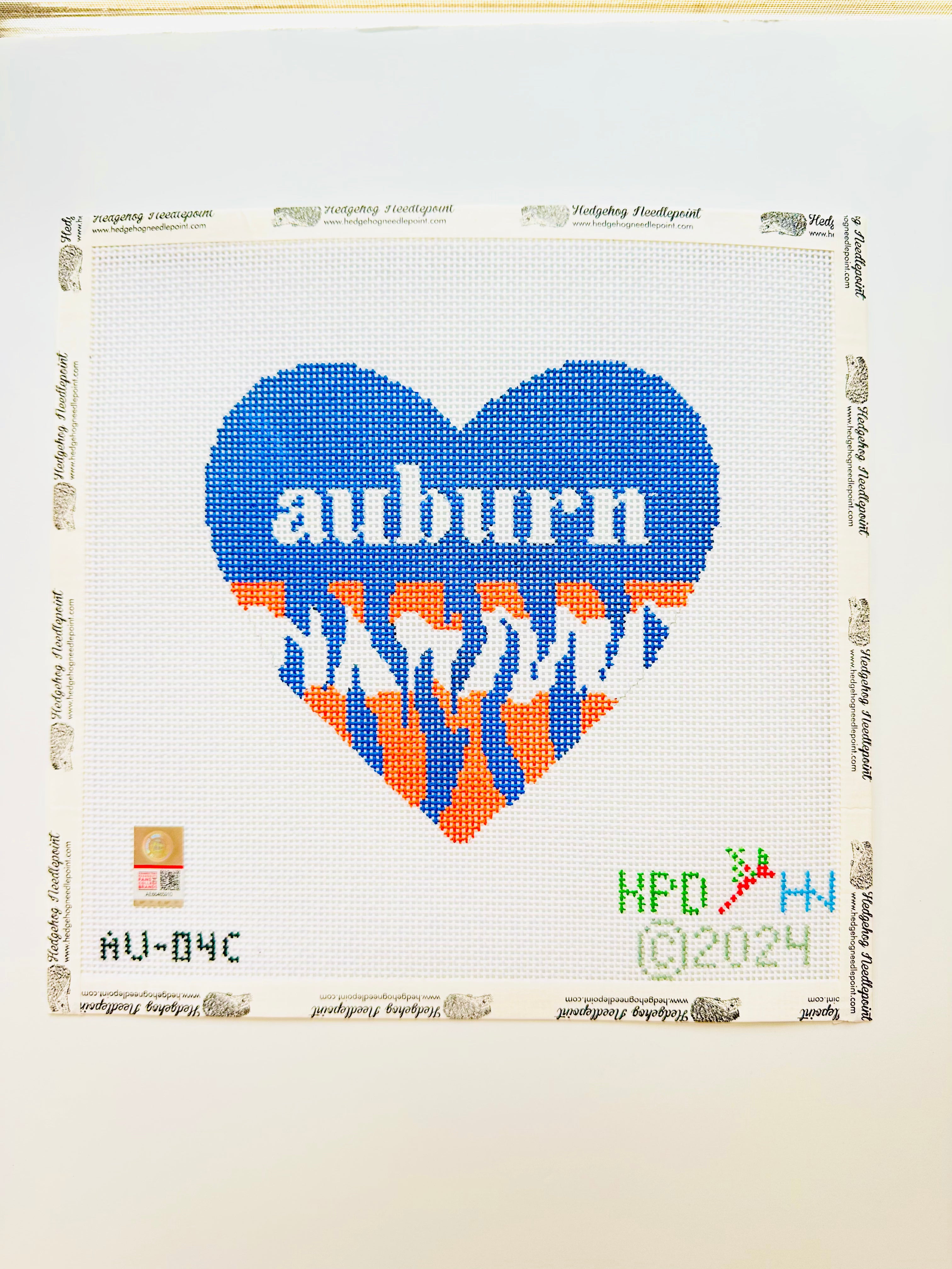 Collegiate Series Heart Needlepoint Canvas