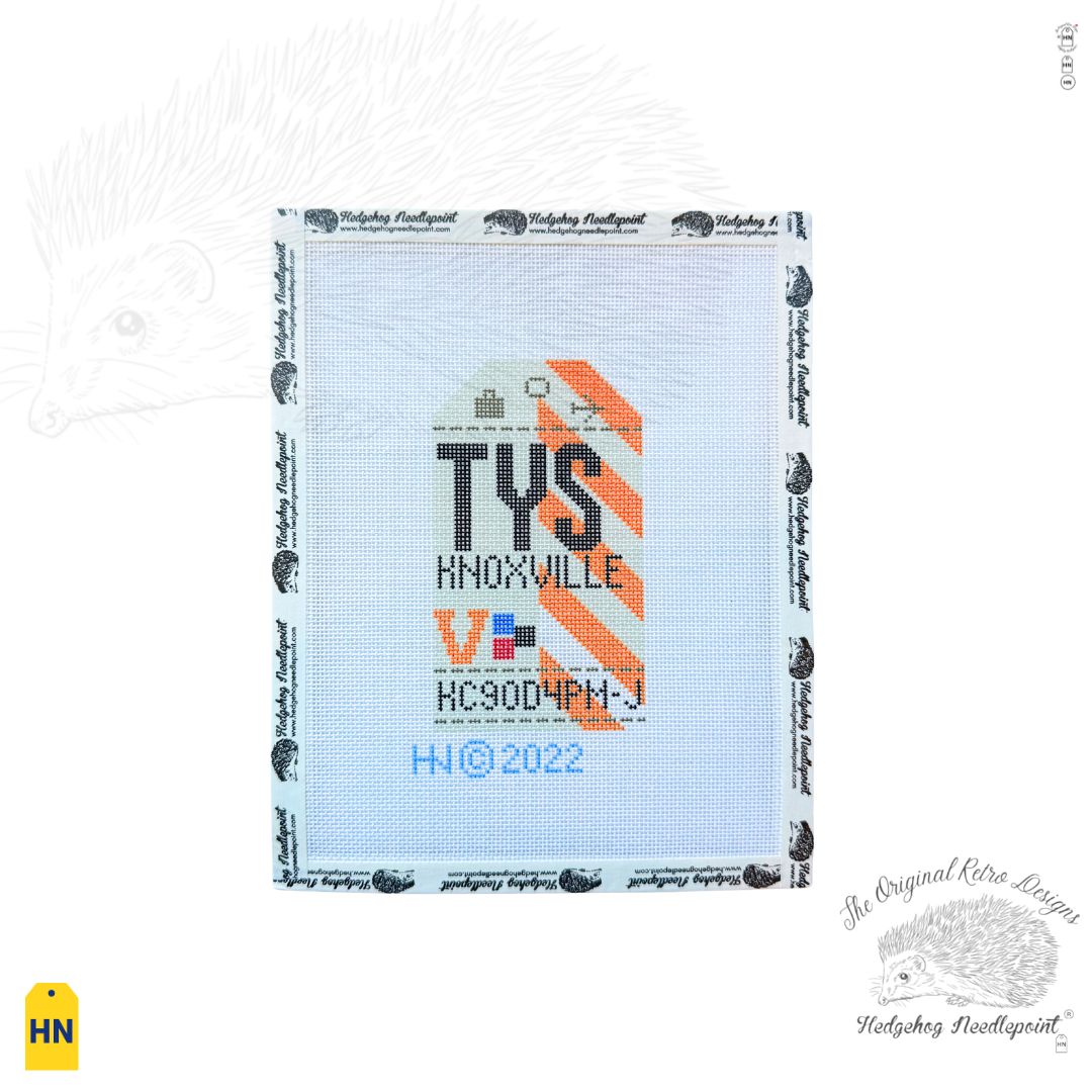 Knoxville Retro Travel Tag Needlepoint Canvas