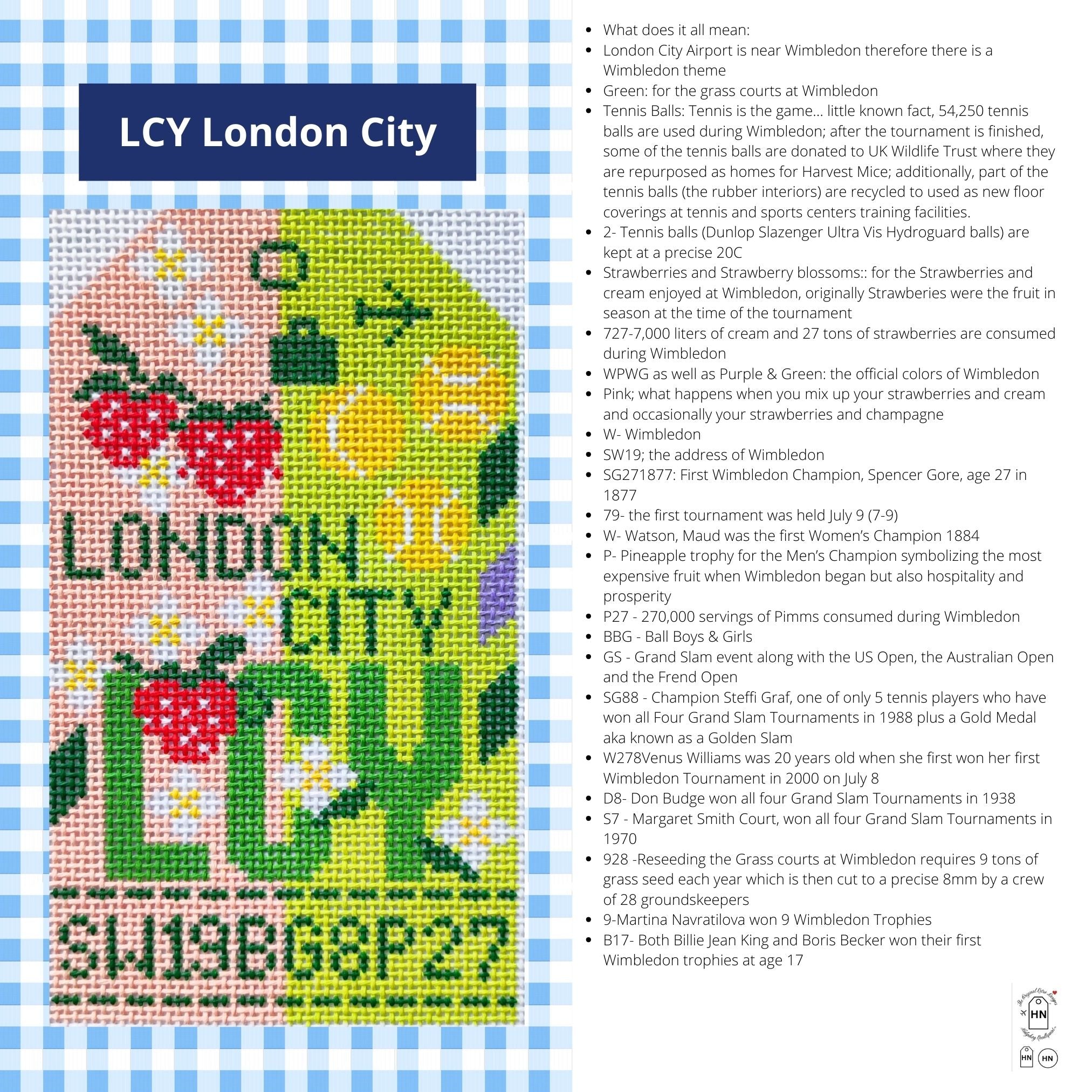 London City Retro Travel Tag Needlepoint Canvas