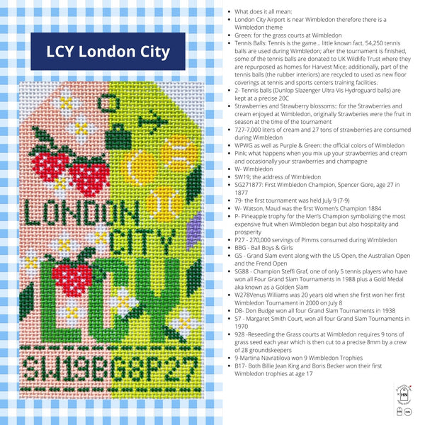 London City Retro Travel Tag Stitch Printed™️ Needlepoint Canvas