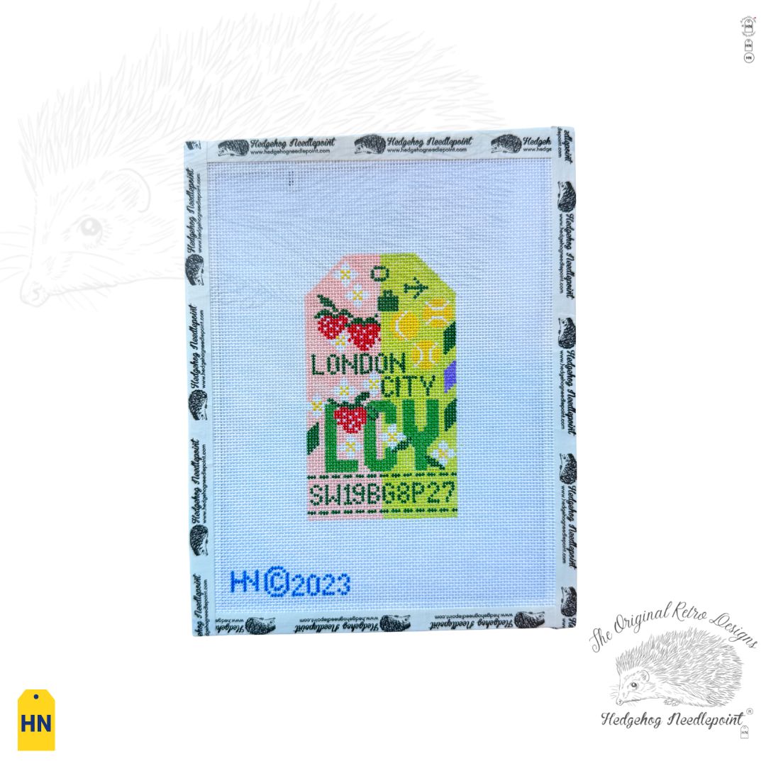 London City Retro Travel Tag Needlepoint Canvas