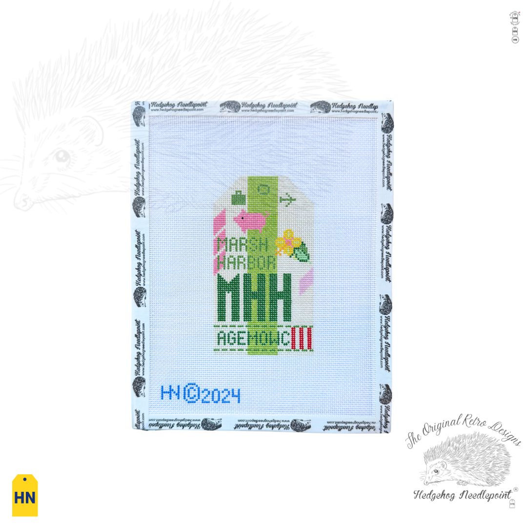 Marsh Harbor Retro Travel Tag Needlepoint Canvas