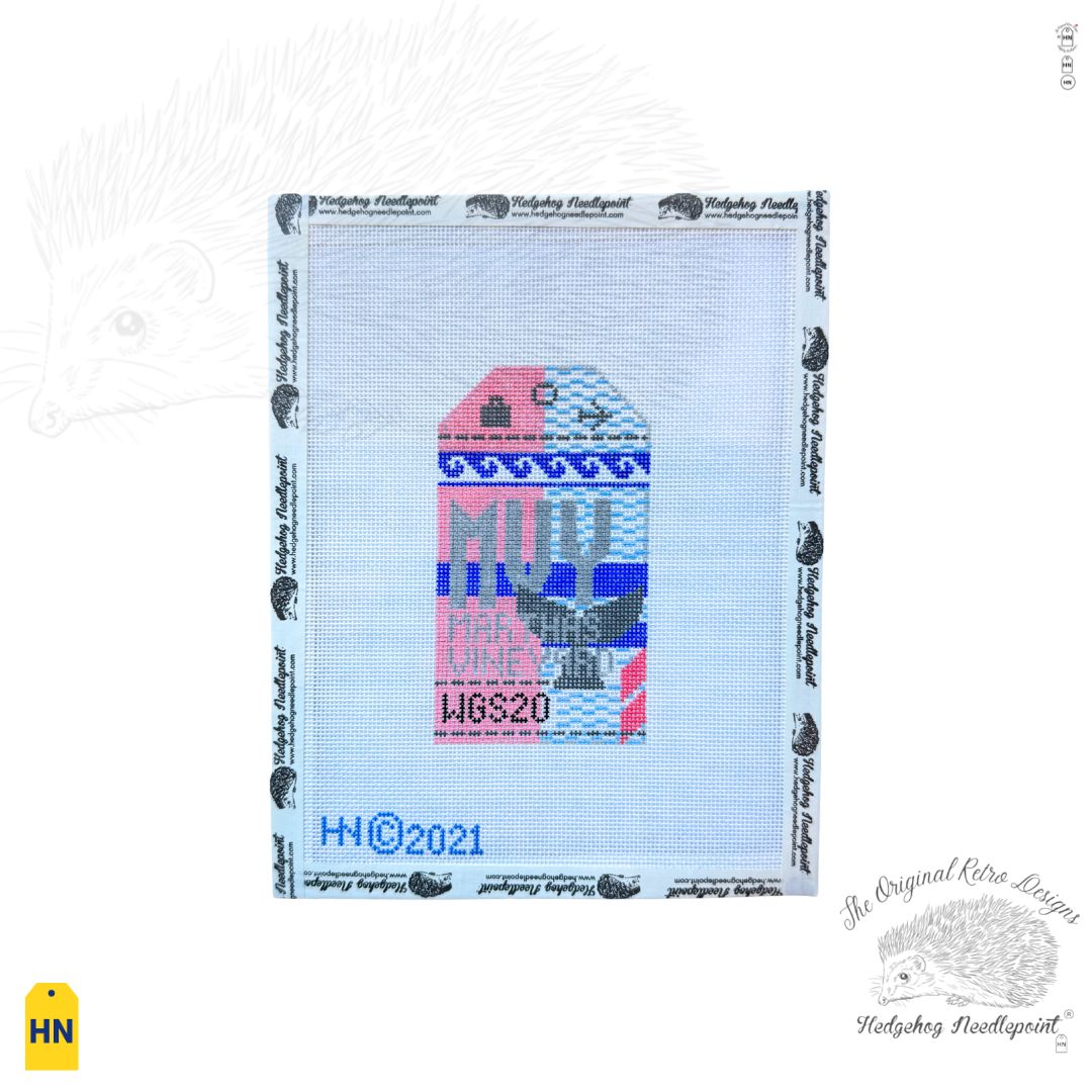 Martha's Vineyard Retro Travel Tag Needlepoint Canvas