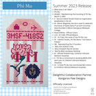 Phi Mu Retro Travel Tag Stitch Printed™️ Needlepoint Canvas