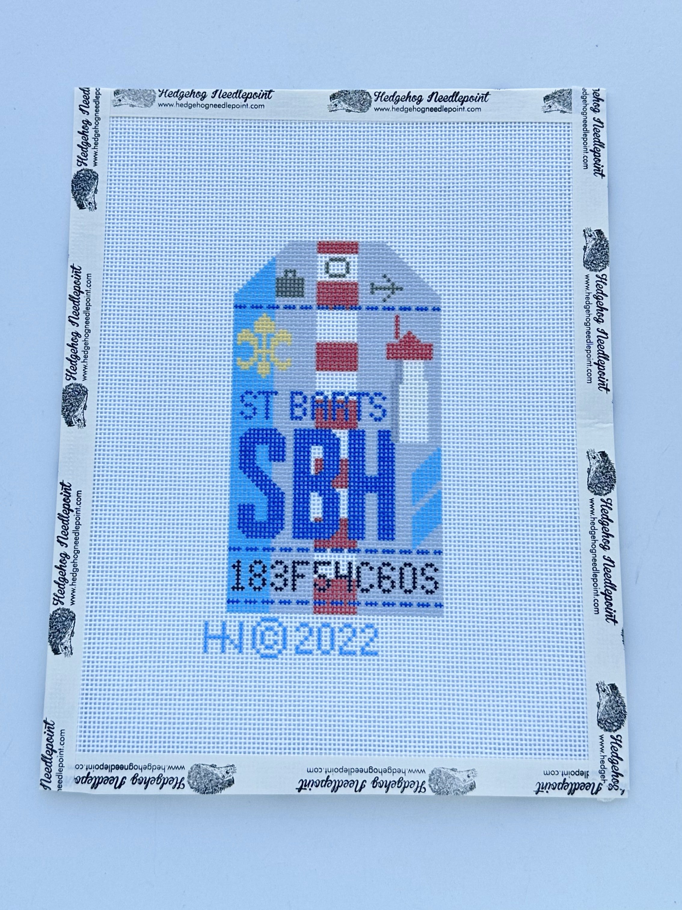 St Barts Retro Travel Tag Needlepoint Canvas