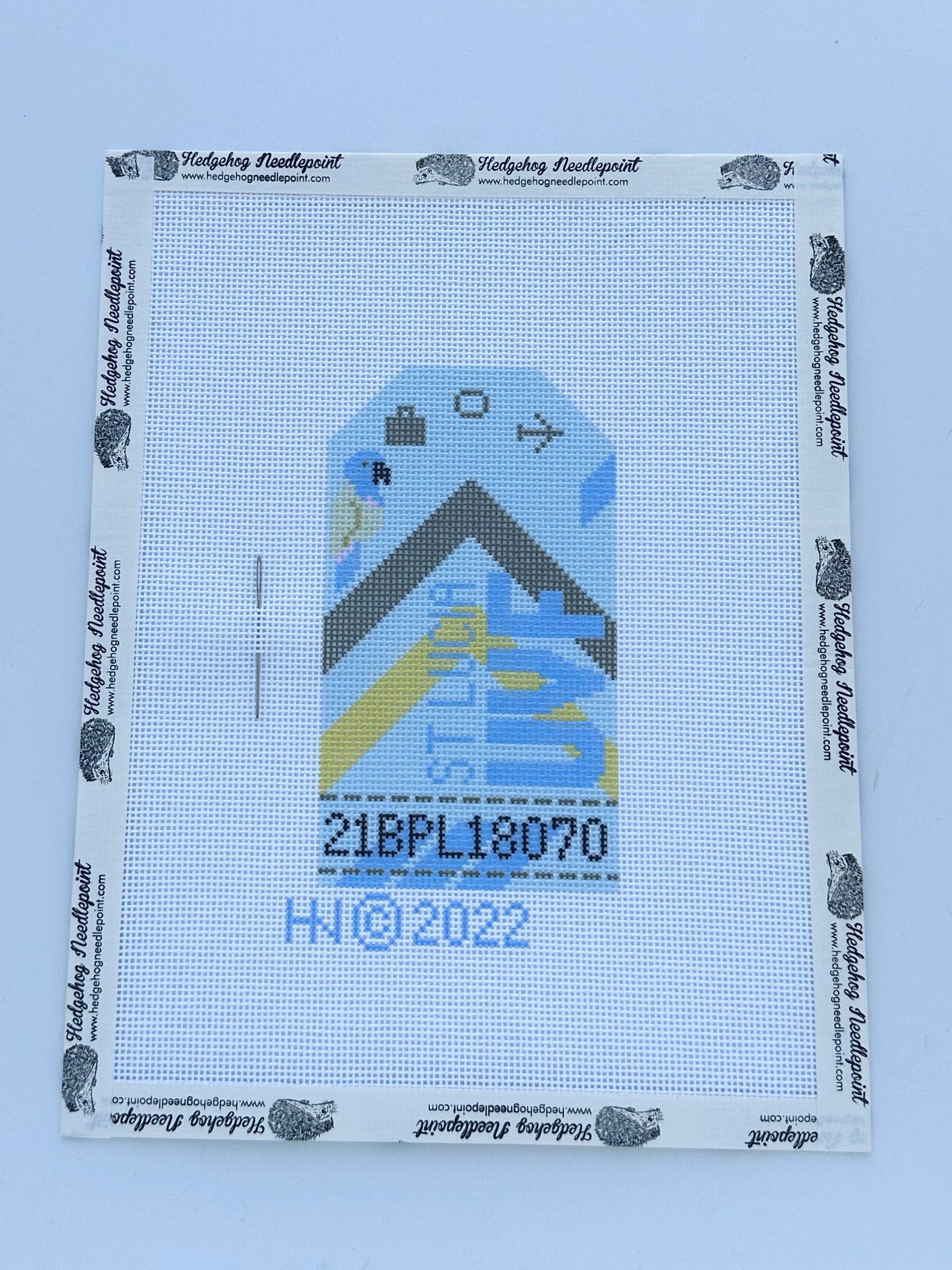 St Lucia Retro Travel Tag Stitch Printed™️ Needlepoint Canvas