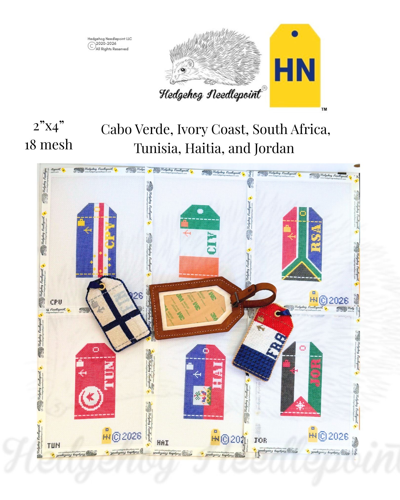 Haiti Wee Flag Travel Tag Needlepoint Canvas