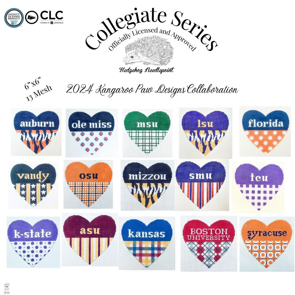 Collegiate Series Heart Needlepoint Canvas