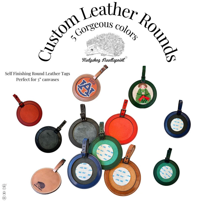 Collegiate Series 3" Round Leather Tags