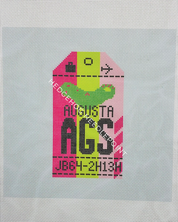Augusta Retro Travel Tag Stitch Printed™️ Needlepoint Canvas