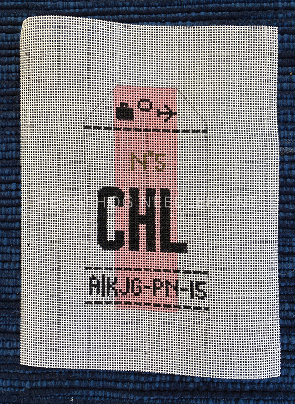 CHL Retro Travel Tag Stitch Printed™️ Needlepoint Canvas