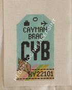Cayman Brac Retro Travel Tag Stitch Printed™️ Needlepoint Canvas