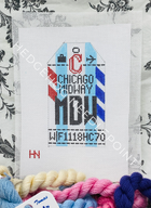 Chicago Midway Retro Travel Tag Stitch Printed™️ Needlepoint Canvas