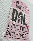 Dallas Love Retro Travel Tag Stitch Printed™️ Needlepoint Canvas