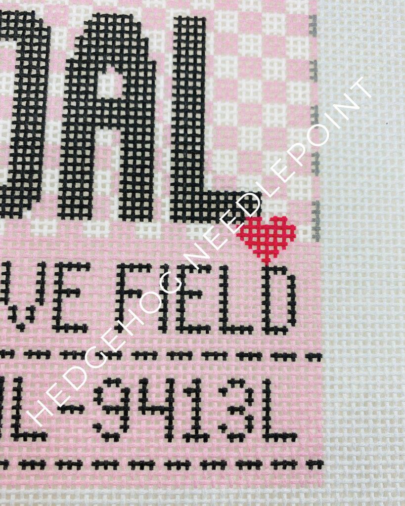 Dallas Love Retro Travel Tag Needlepoint Canvas
