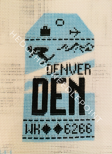 Atlanta Retro Travel Tag Stitch Printed™️ Needlepoint Canvas