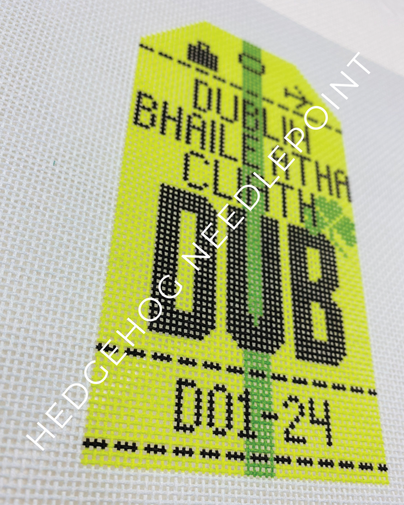 Dublin Retro Travel Tag Stitch Printed™️ Needlepoint Canvas