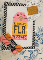 Florence Retro Travel Tag Stitch Printed™️ Needlepoint Canvas