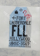 Fort Lauderdale Retro Travel Tag Stitch Printed™️ Needlepoint Canvas