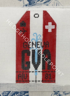 Geneva Retro Travel Tag Stitch Printed™️ Needlepoint Canvas