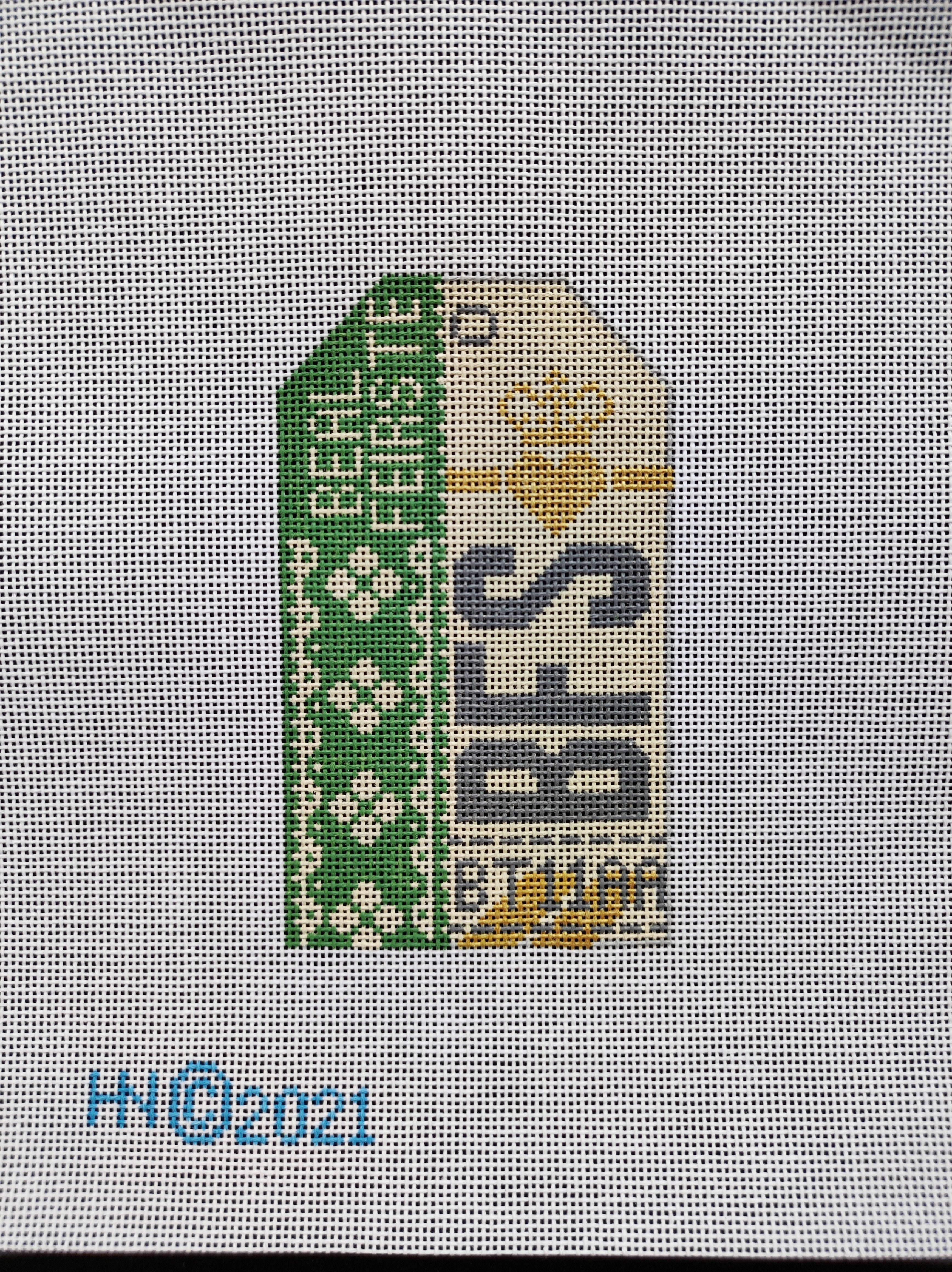 Belfast Retro Travel Tag Needlepoint Canvas