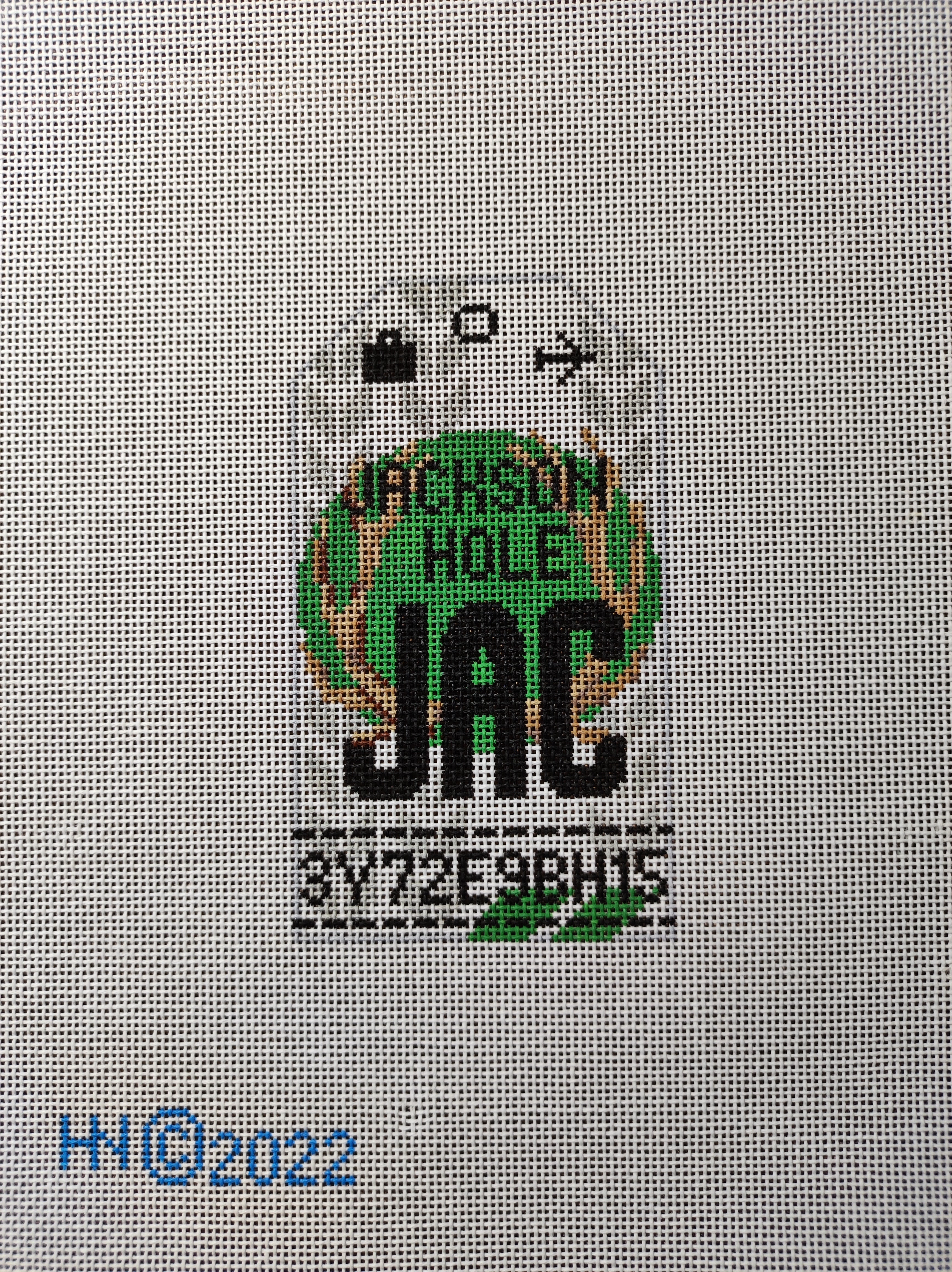 Jackson Hole Retro Travel Tag Needlepoint Canvas