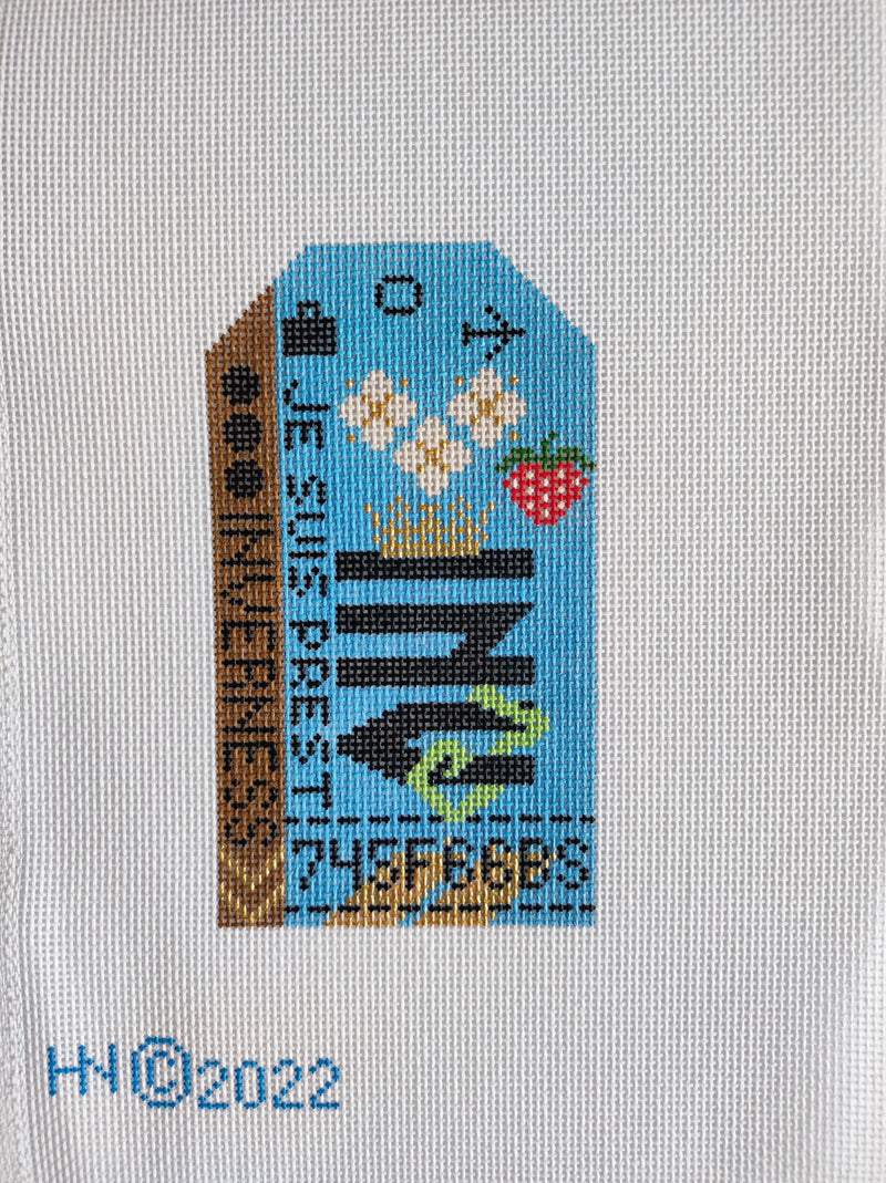 Inverness Retro Travel Tag Stitch Printed™️ Needlepoint Canvas