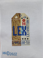 Lexington Retro Travel Tag Stitch Printed™️ Needlepoint Canvas
