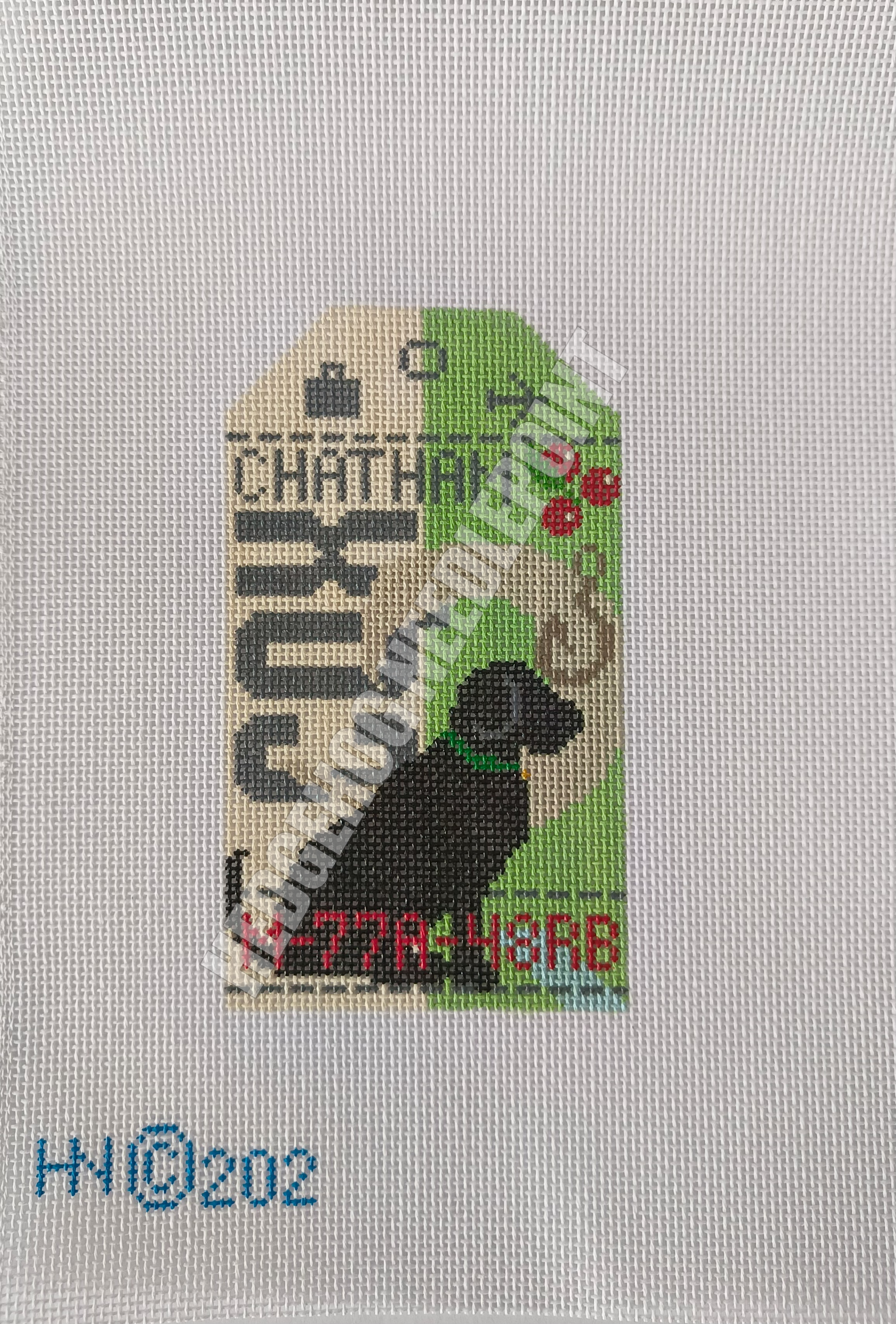 Chatham Retro Travel Tag Needlepoint Canvas