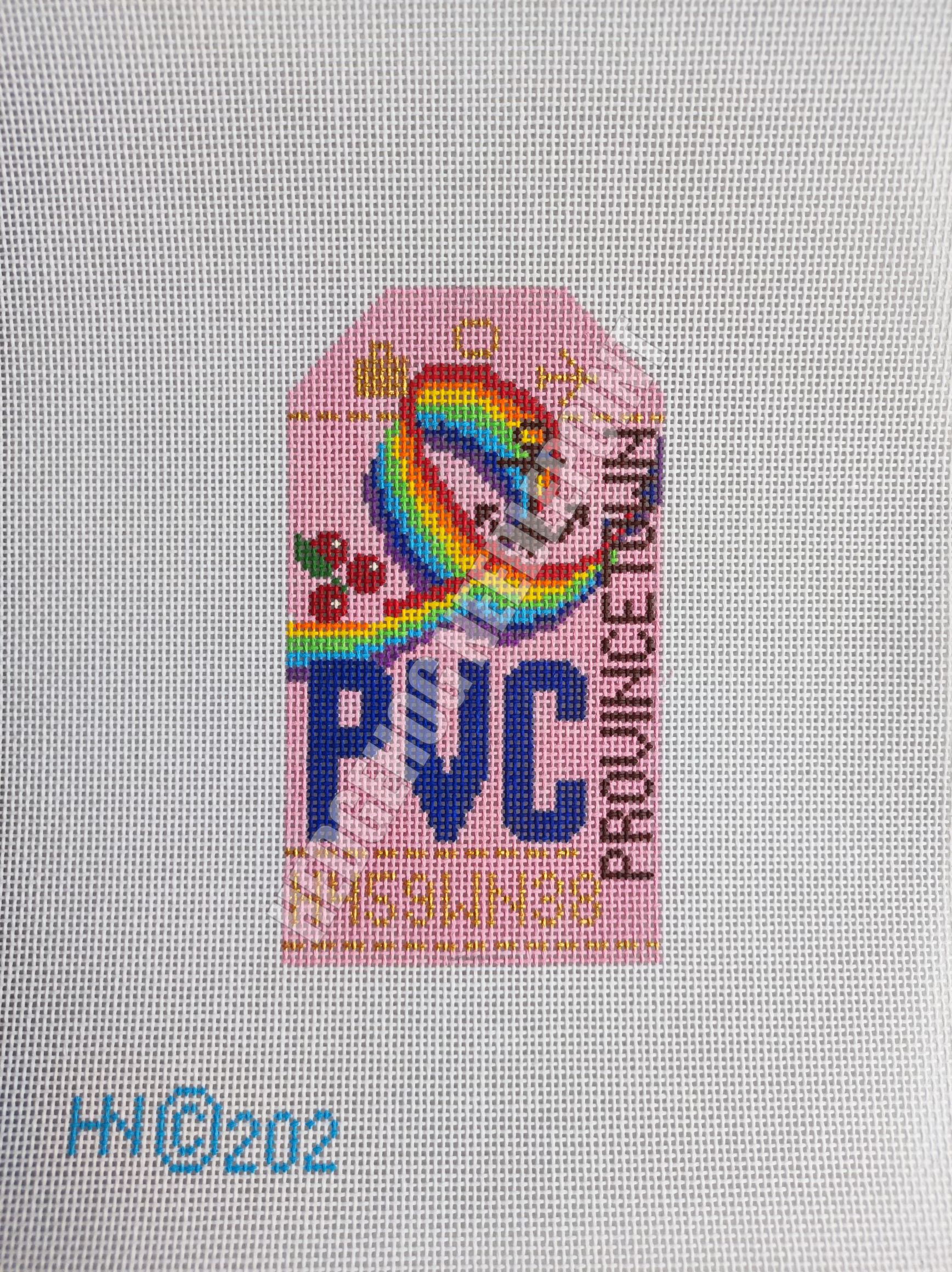 Provincetown Retro Travel Tag Needlepoint Canvas