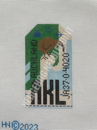 Auckland Retro Travel Tag Stitch Printed™️ Needlepoint Canvas