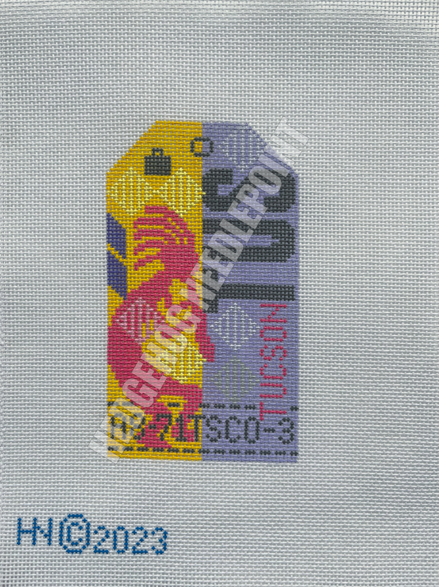 Tucson Retro Travel Tag Stitch Printed™️ Needlepoint Canvas