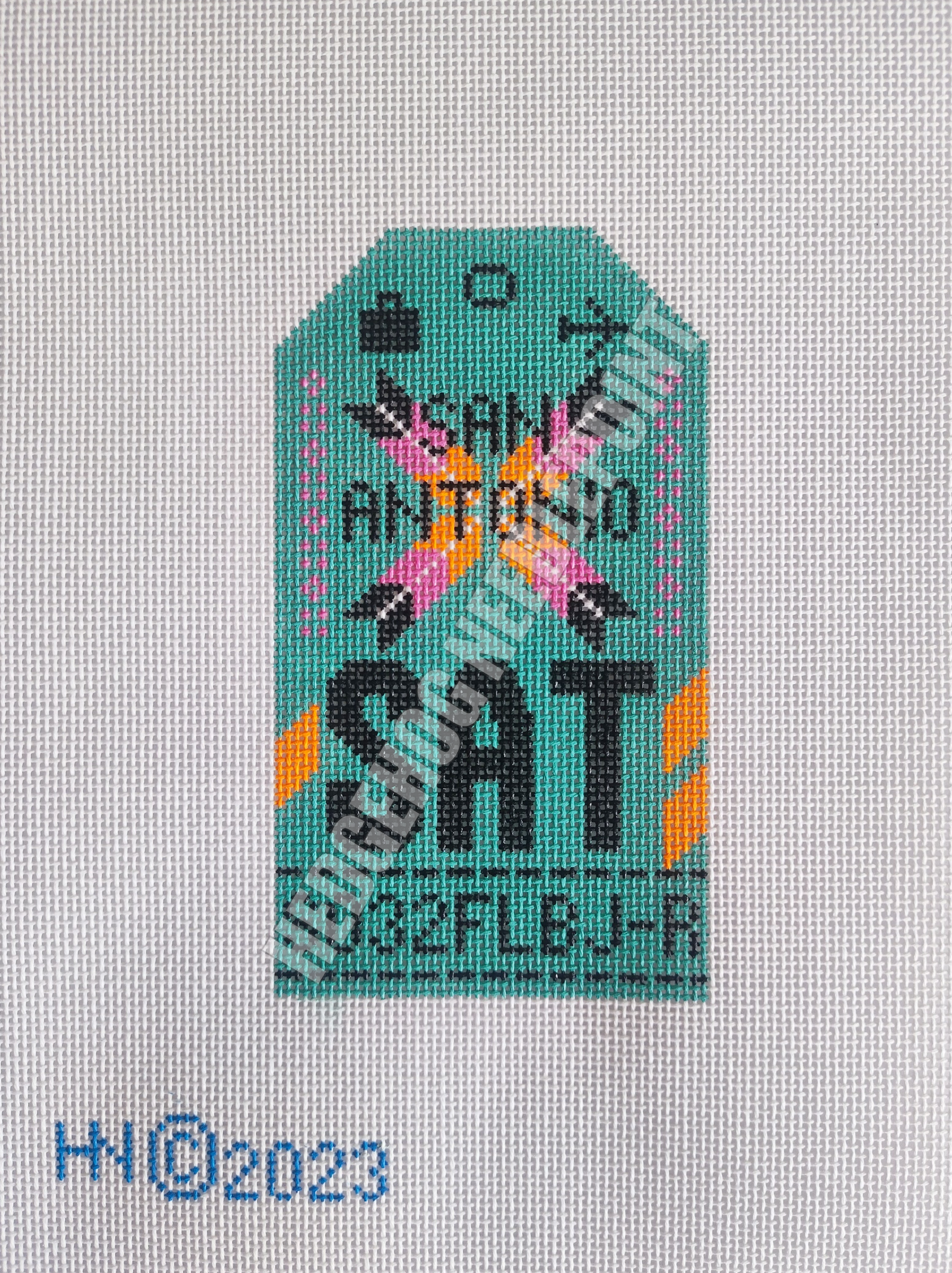 San Antonio Retro Travel Tag Needlepoint Canvas