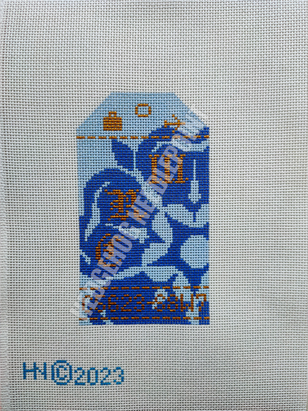 Coronation Retro Travel Tag Stitch Printed™️ Needlepoint Canvas