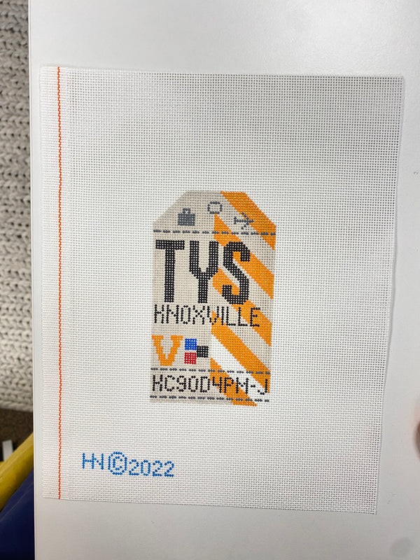 Knoxville Retro Travel Tag Stitch Printed™️ Needlepoint Canvas